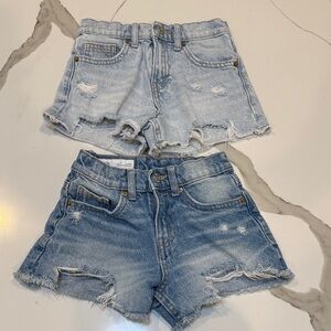 Girls Zara Light and Dark Blue Jean Shorts Bundle size 7
